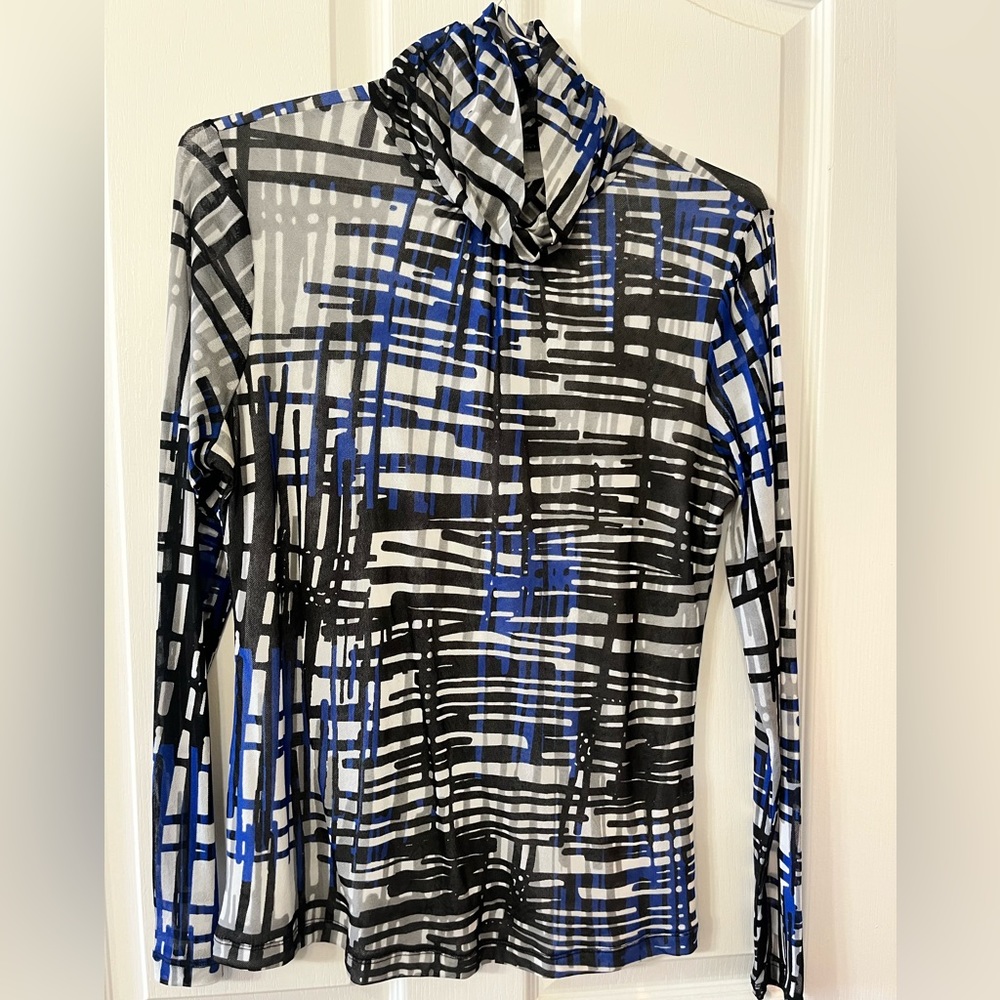 Women’s Tissue Turtleneck - multi -black-blue -white ..